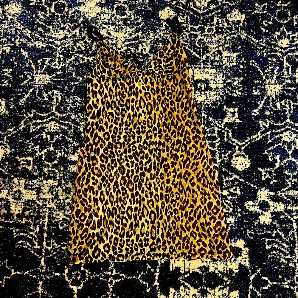 vintage 90s dolce and gabbana leopard print nightgown slip dress